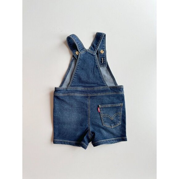 Lot of 2 Unisex Baby Size 12 Month Overalls - LEVI'S Denim & OSHKOSH Plaid - Picture 4 of 13